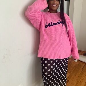 Balenciaga Pink Knit Sweater